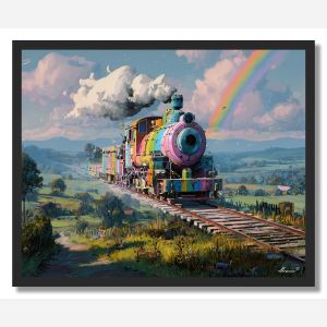 RAINBOW TRAIN - FRAMED