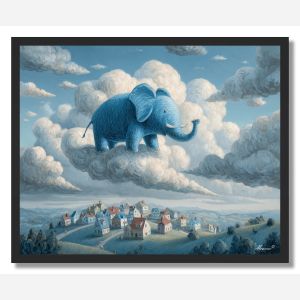 THE BLUE ELEPHANT SKY - FRAMED