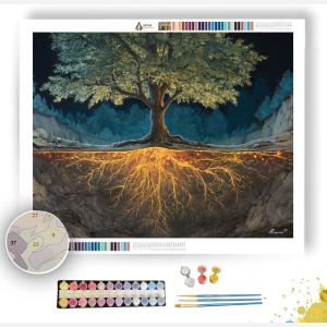 TREE WITH DRAWN ROOTS - Paint by Numbers Full Kit