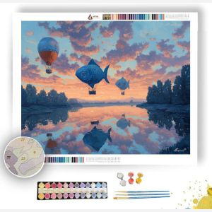 SUNSET WITH BALLOON FISH - Paint by Numbers Full Kit
