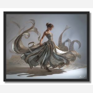 WOMAN IN A PAPER DRESS - FRAMED