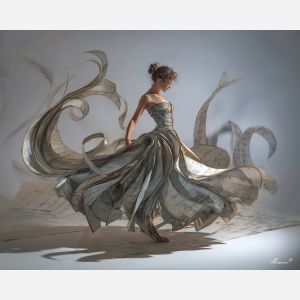 WOMAN IN A PAPER DRESS