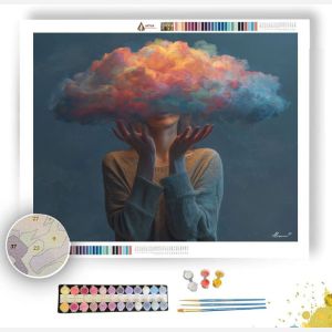 WOMAN WITH COLOR CLOUD - Paint by Numbers Full Kit
