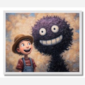 BOY AND HIS SHADOW MONSTER - FRAMED