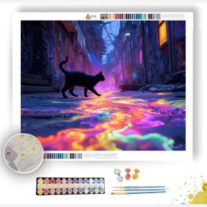 CAT ON COLOR STREET - Paint by Numbers Full Kit