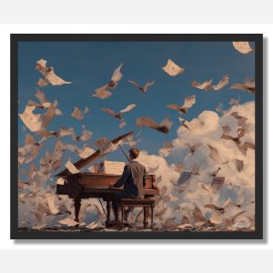FLOATING PIANO NOTES - FRAMED