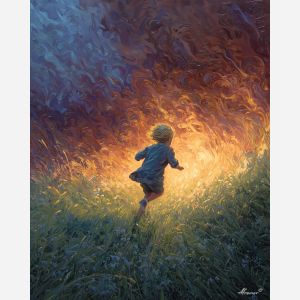 CHILD CHASING FIRELIGHT