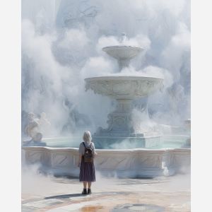 WOMAN BY THE FOUNTAIN