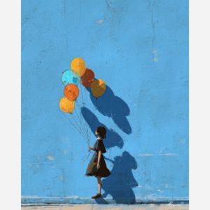 GIRL WITH WIND BALLOONS