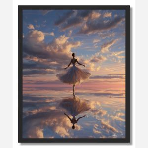 DANCER IN GOLD SKY - FRAMED