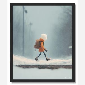 FIGURE IN SNOWLIGHT - FRAMED