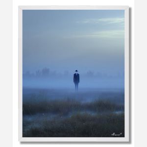 MAN IN BLUE FOG - FRAMED