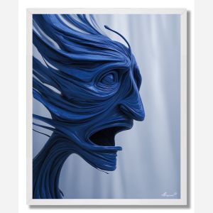 BLUE MAN IN THE WIND - FRAMED