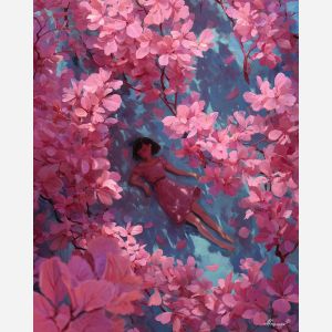 GIRL UNDER BLOSSOMS