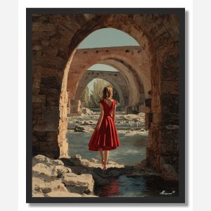 WOMAN UNDER BRIDGE - FRAMED