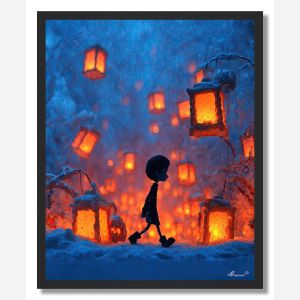 CHILD IN SNOW PARADE - FRAMED