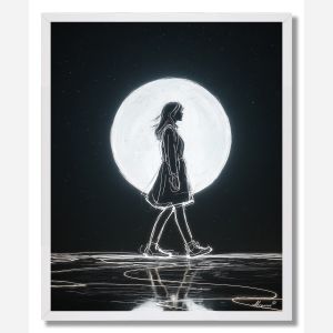 GIRL UNDER MOON - FRAMED