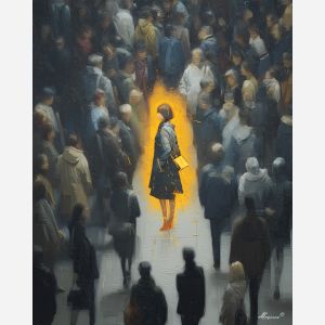 WOMAN IN TRAIN STATION