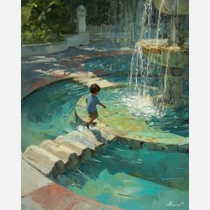 CHILD AT FOUNTAIN