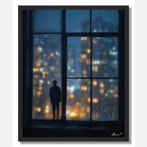 MAN AT THE WINDOW - FRAMED