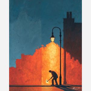 MAN LIGHTING LAMP POSTS