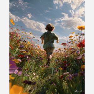 CHILD IN FLOWER FIELD