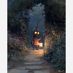 CHILD ON LANTERN PATH