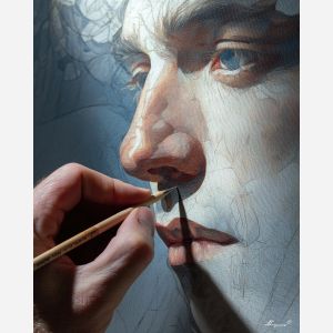 ARTIST DRAWING HIMSELF