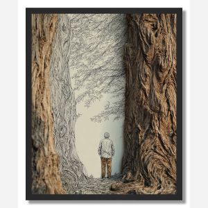 MAN UNDER TREE - FRAMED