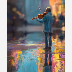 MUSICIAN BY RIVER