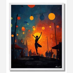 DANCER UNDER LANTERNS - FRAMED