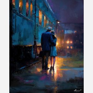 COUPLE BY THE TRAIN