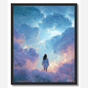 WOMAN IN LIGHT STORM - FRAMED