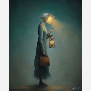 WOMAN WITH REAL LANTERN