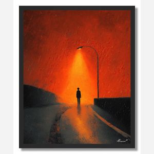 BOY UNDER STREETLIGHT - FRAMED