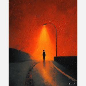 BOY UNDER STREETLIGHT