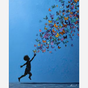 CHILD CHASING BUTTERFLIES
