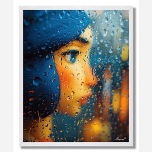 WOMAN IN LIGHT RAIN - FRAMED
