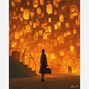 WOMAN IN LANTERN CITY