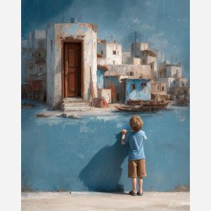 BOY DRAWING HIS HOUSE