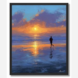 JOGGER BY THE SEA - FRAMED
