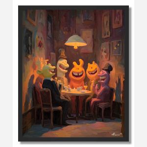 FRIENDS IN CAFE LIGHT - FRAMED