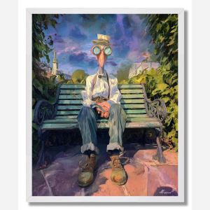 MAN ON THE BENCH - FRAMED