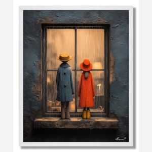COUPLE AT THE WINDOW - FRAMED