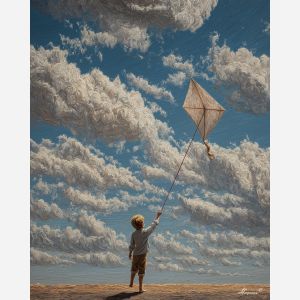 BOY WITH REAL KITE