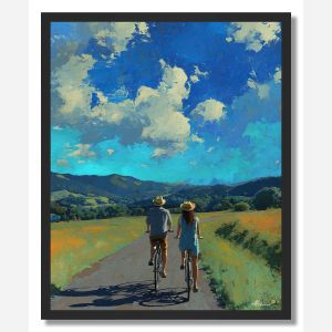 COUPLE ON BIKE - FRAMED