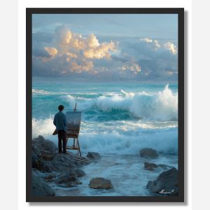 ARTIST BY THE SHORE - FRAMED
