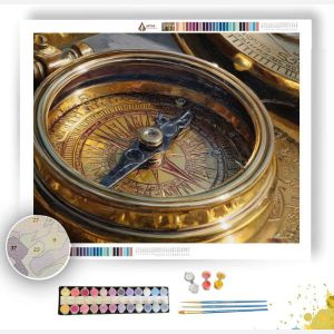 BRASS COMPASS DETAIL - Paint by Numbers Full Kit