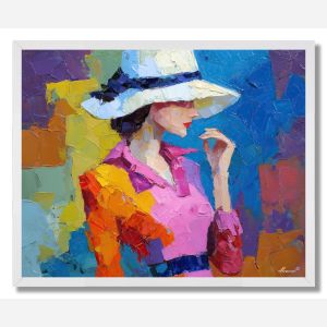WOMAN WITH HAT - FRAMED