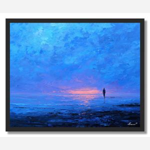 TRAVELER IN BLUE - FRAMED